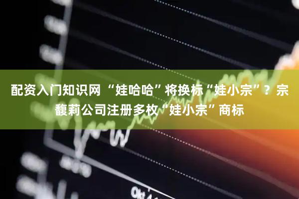 配资入门知识网 “娃哈哈”将换标“娃小宗”？宗馥莉公司注册多枚“娃小宗”商标